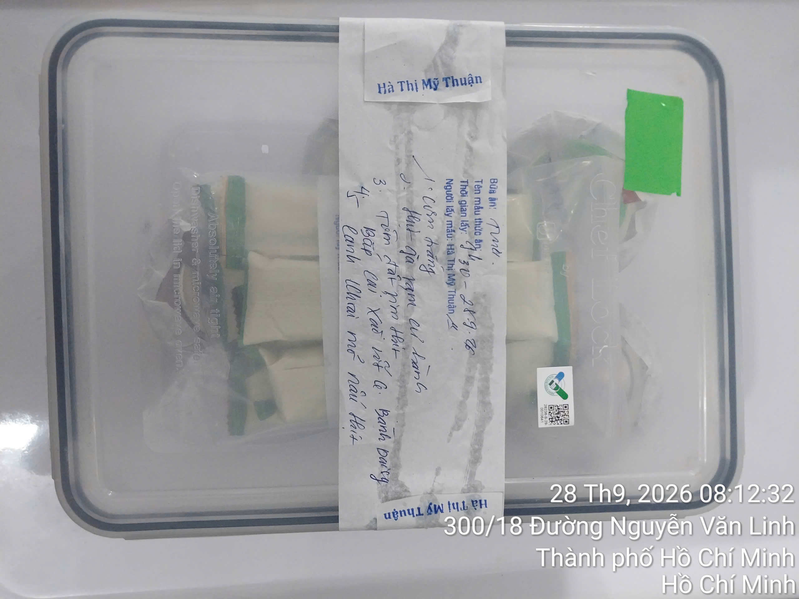 Preserved meal sample