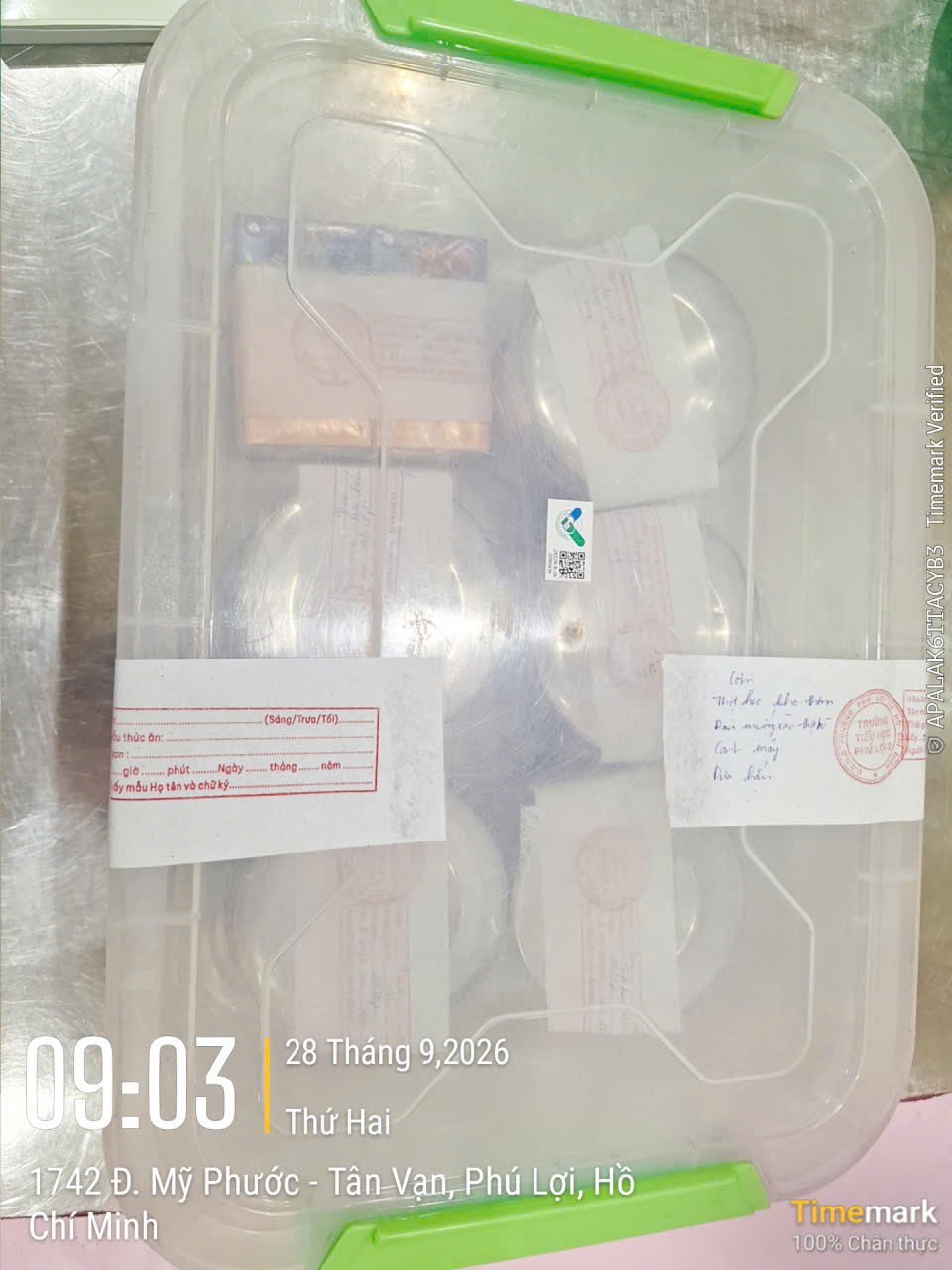 Preserved meal sample