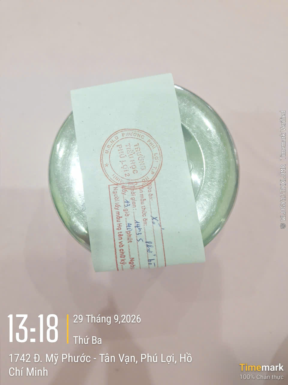 Preserved meal sample