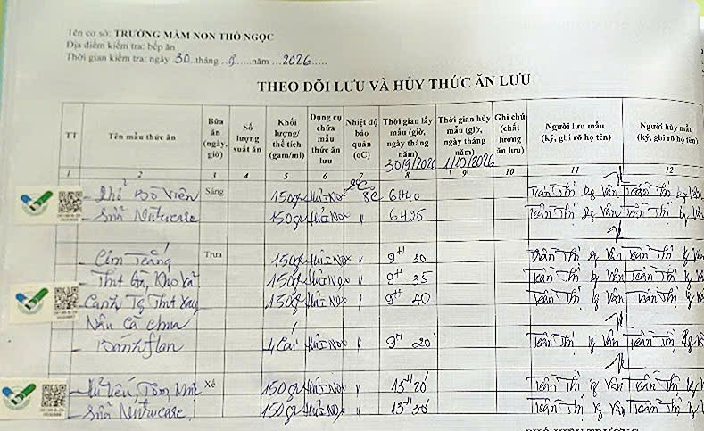 Preserved meal sample