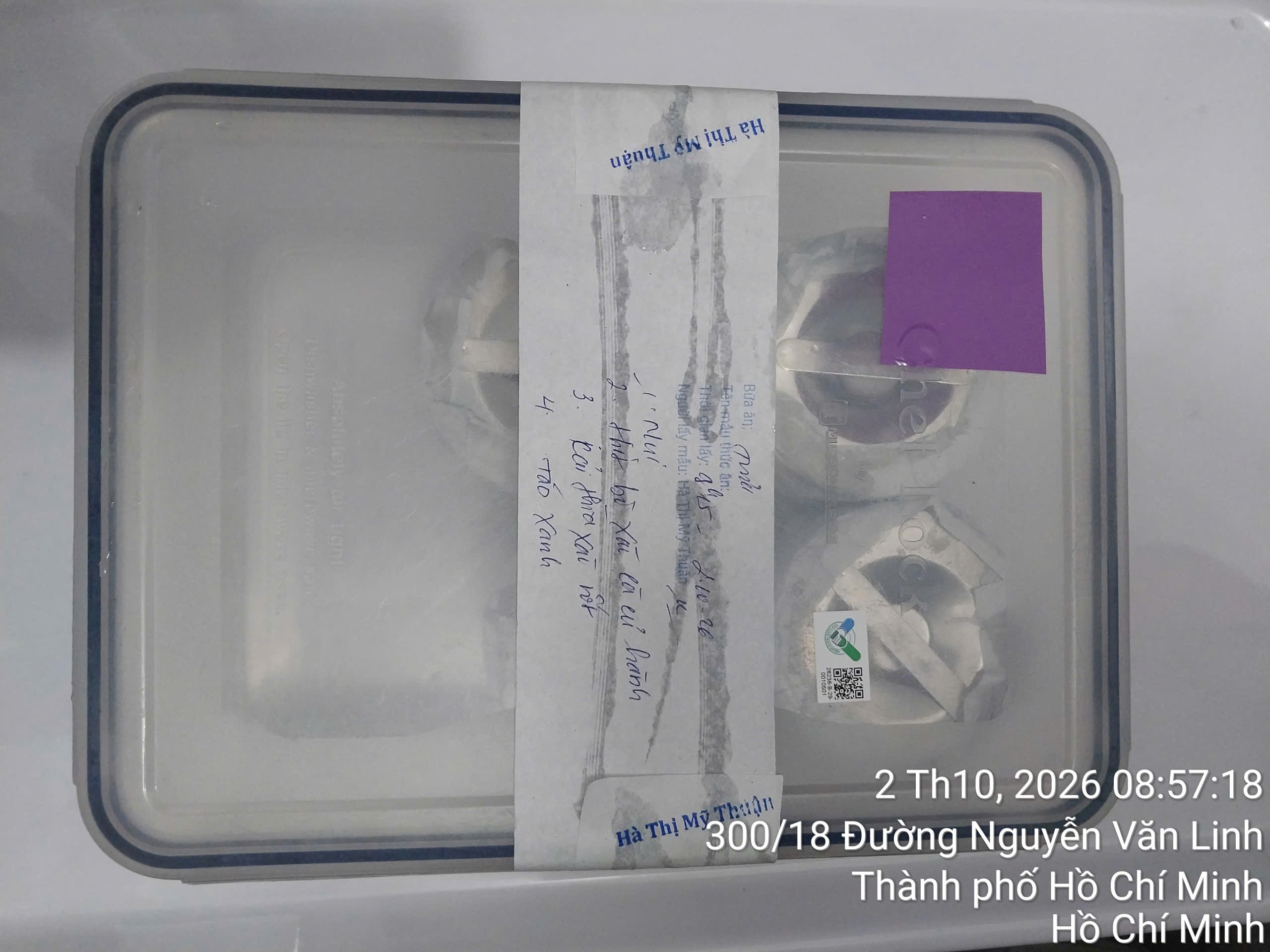 Preserved meal sample
