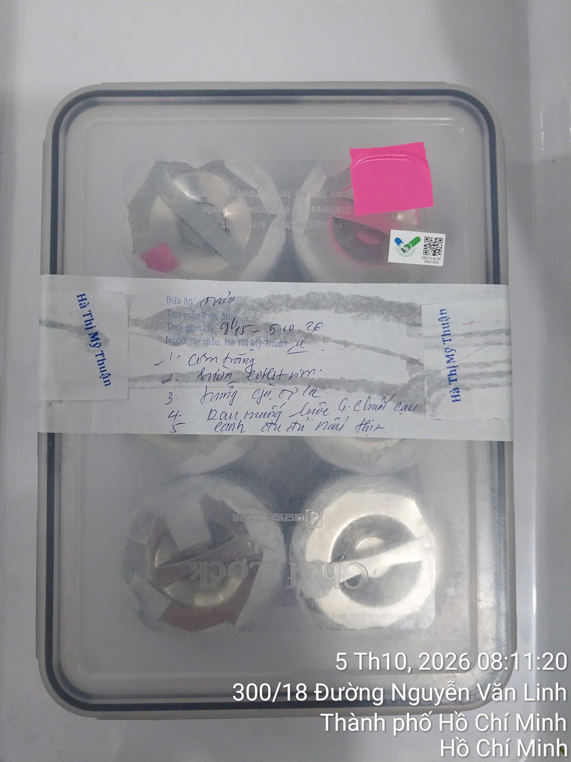 Preserved meal sample