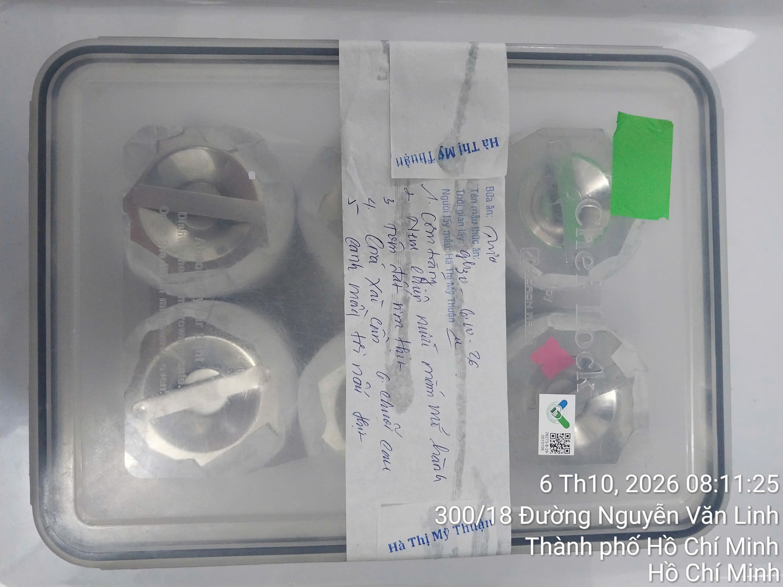 Preserved meal sample