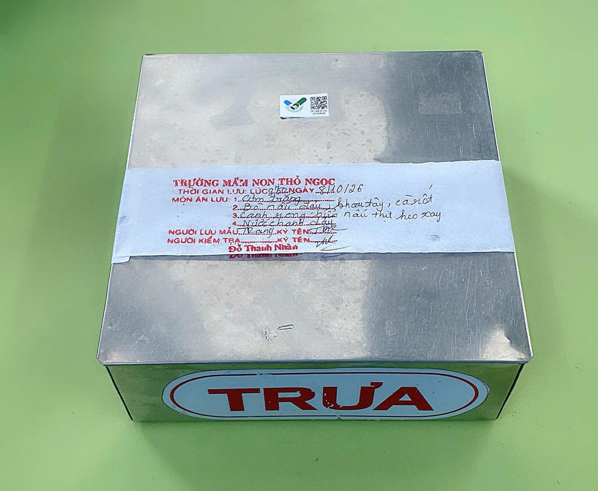 Preserved meal sample