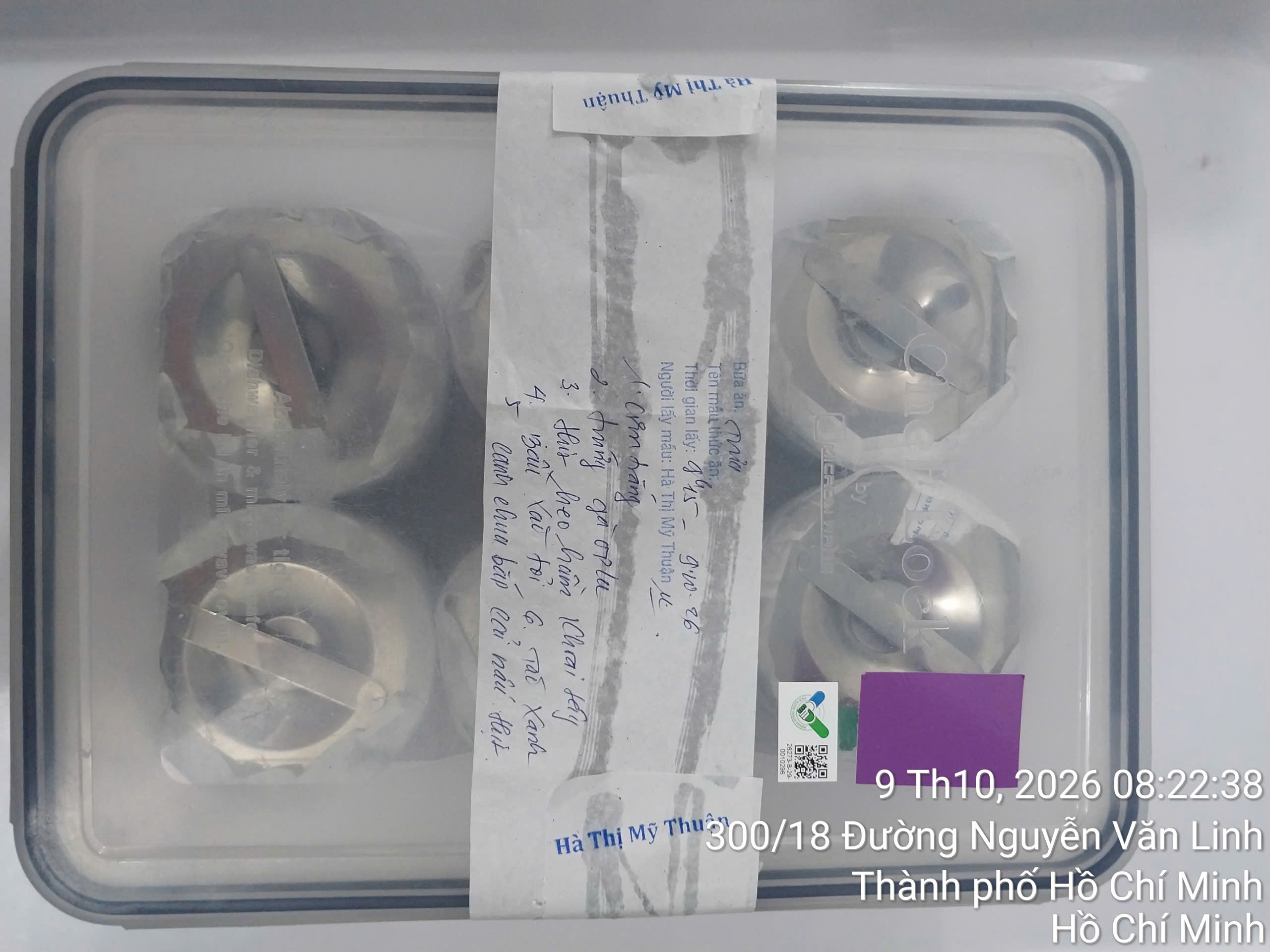 Preserved meal sample