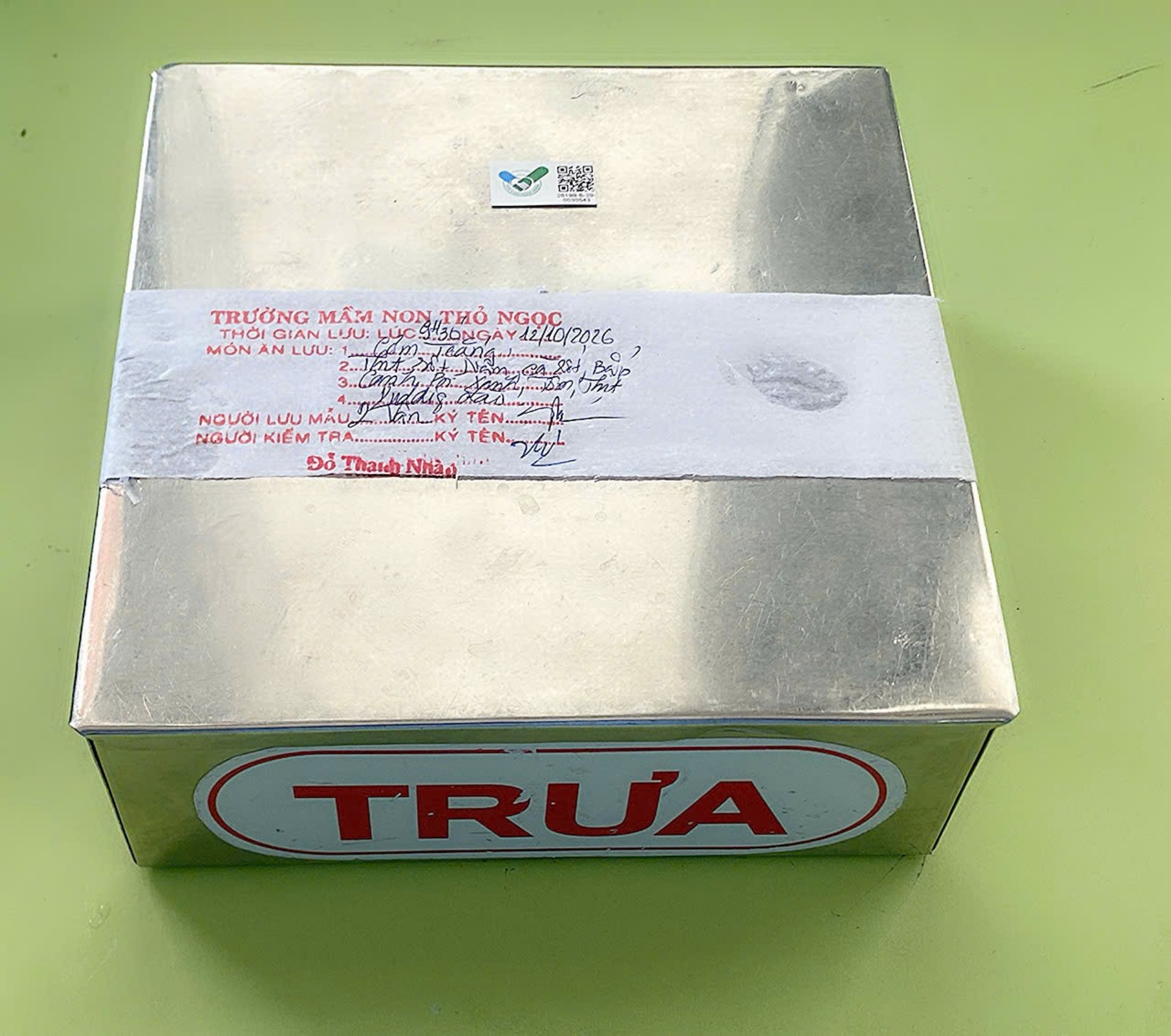 Preserved meal sample
