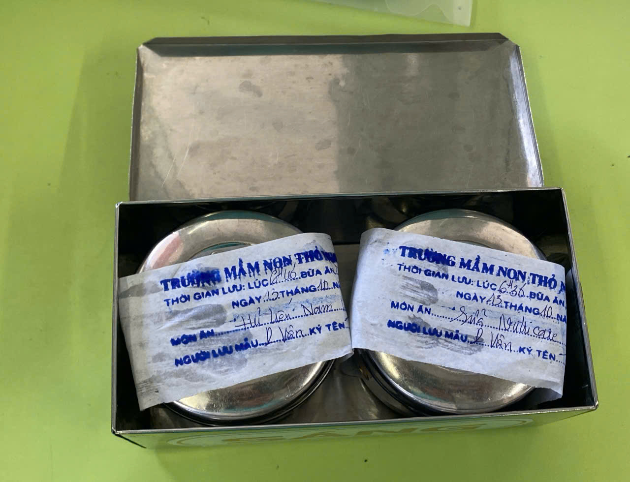 Preserved meal sample