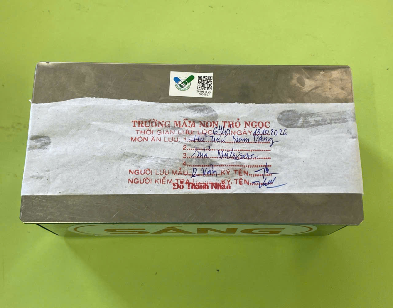 Preserved meal sample