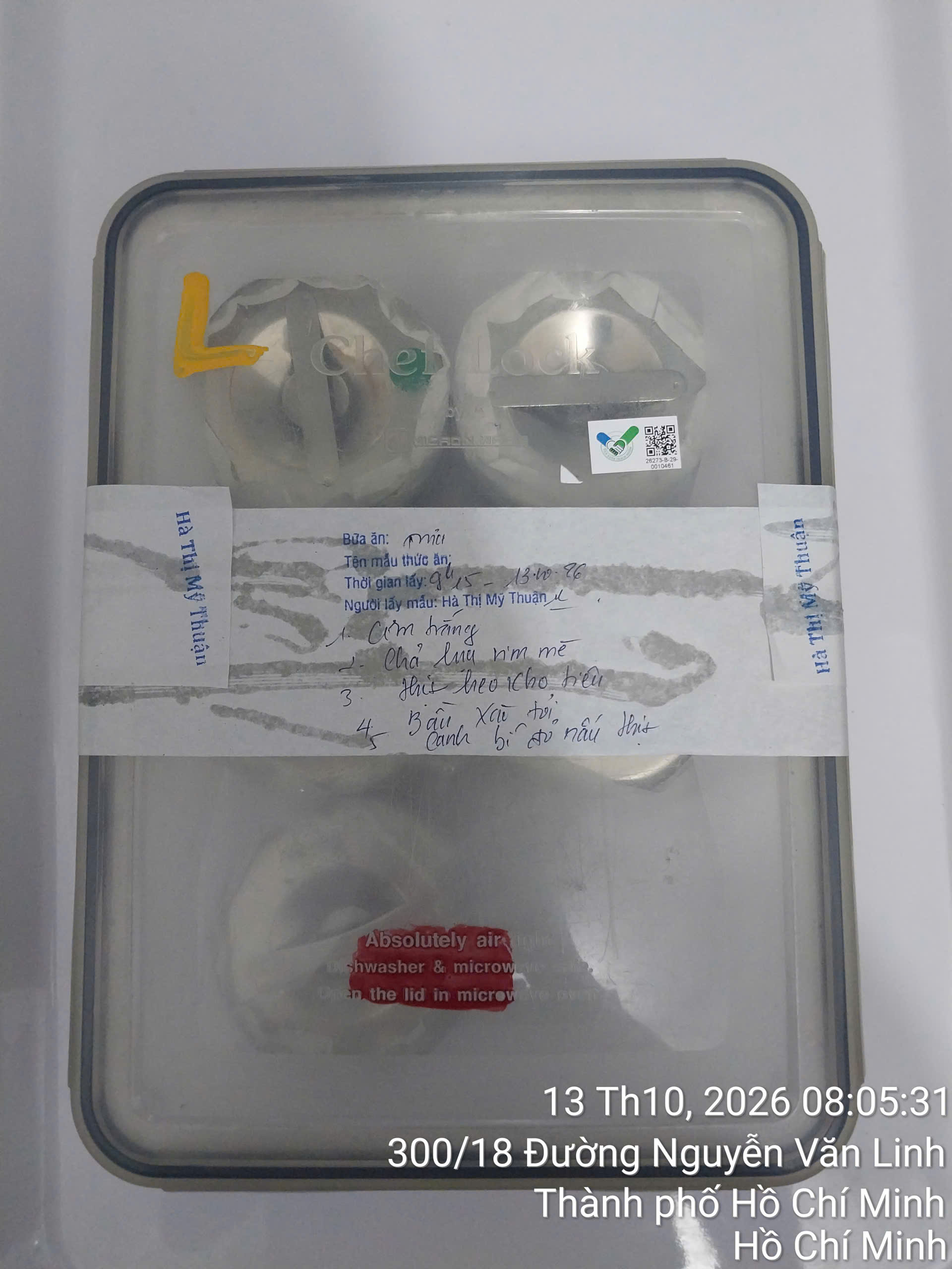 Preserved meal sample
