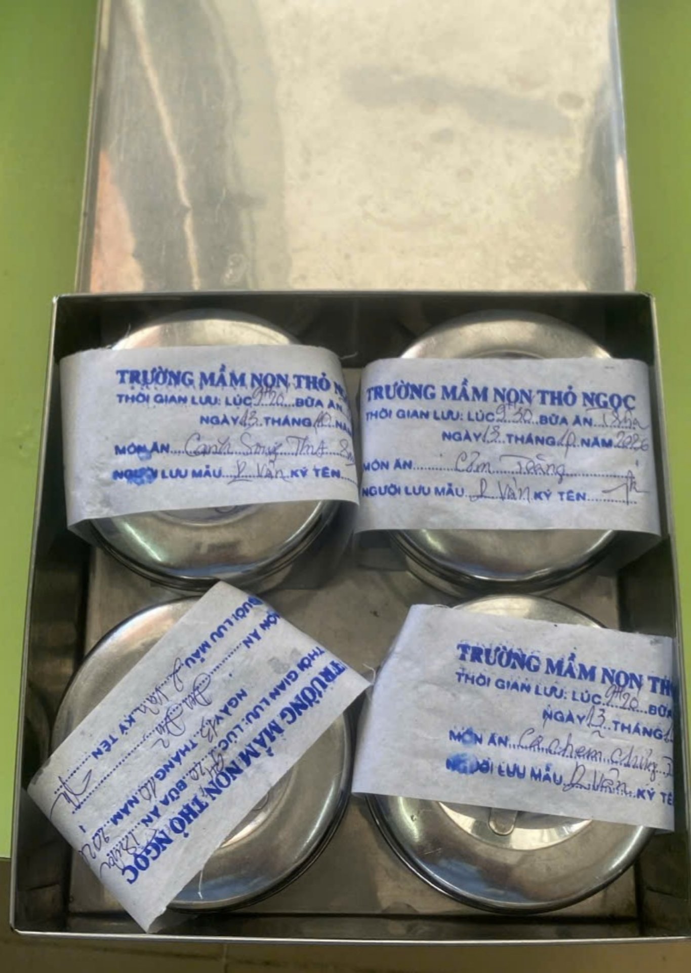 Preserved meal sample