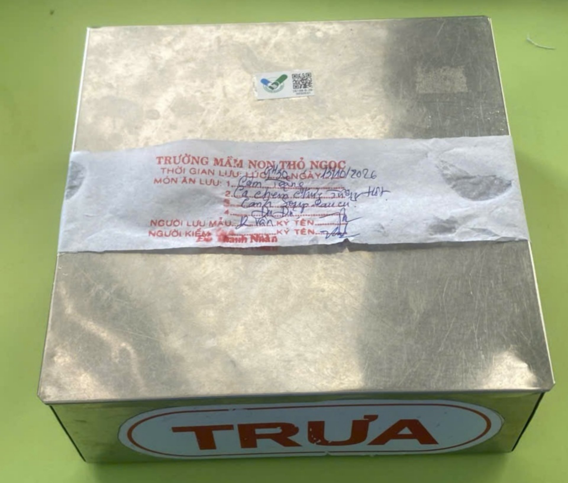 Preserved meal sample