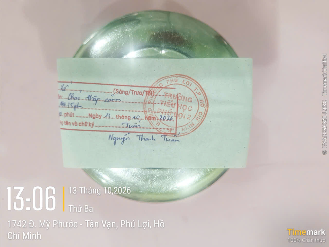 Preserved meal sample