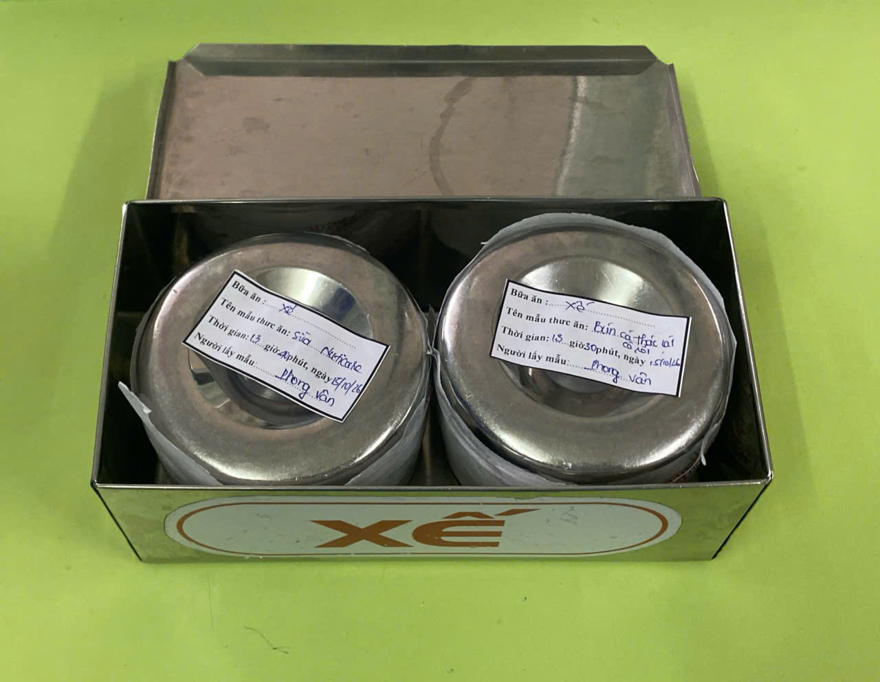 Preserved meal sample