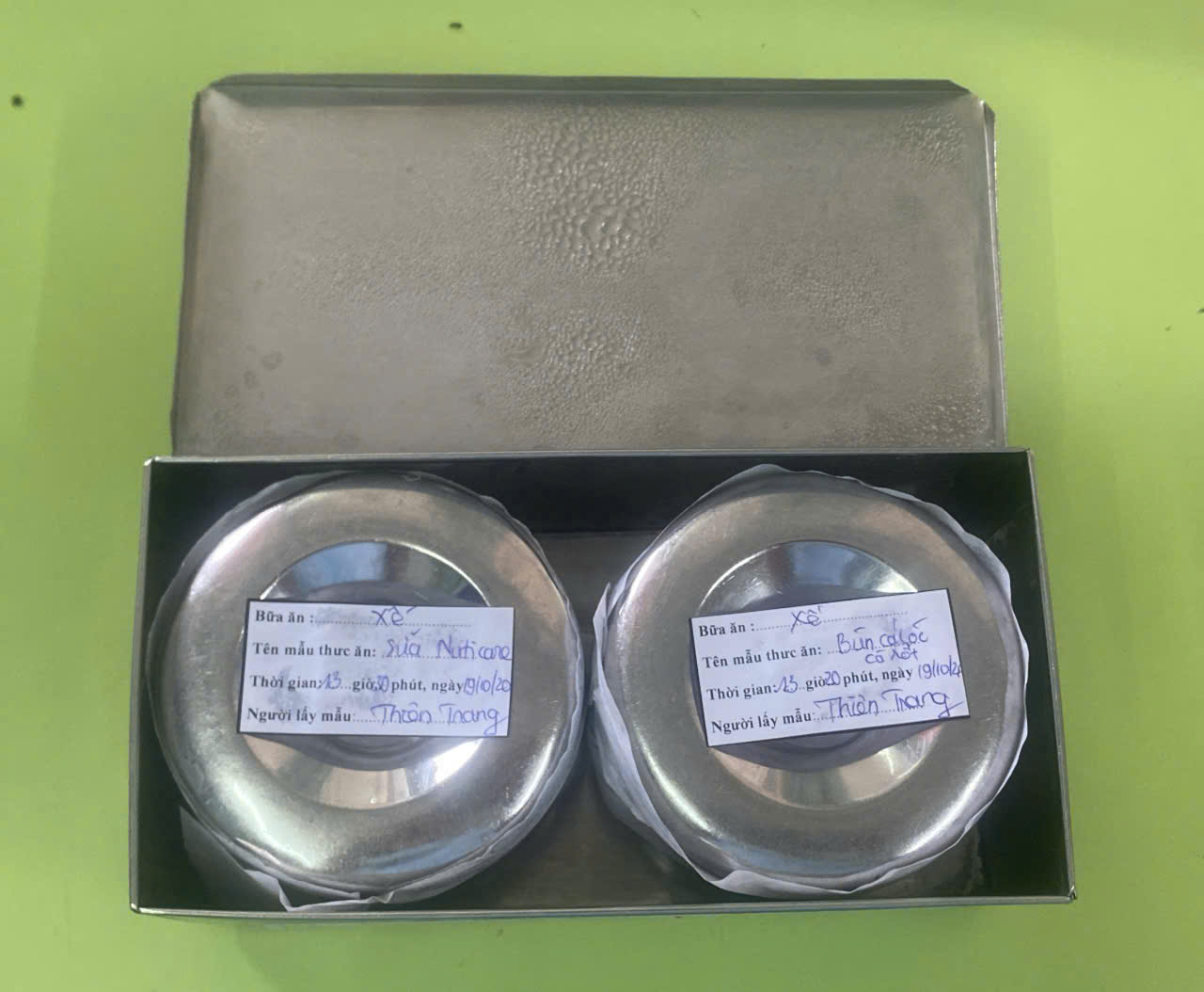 Preserved meal sample