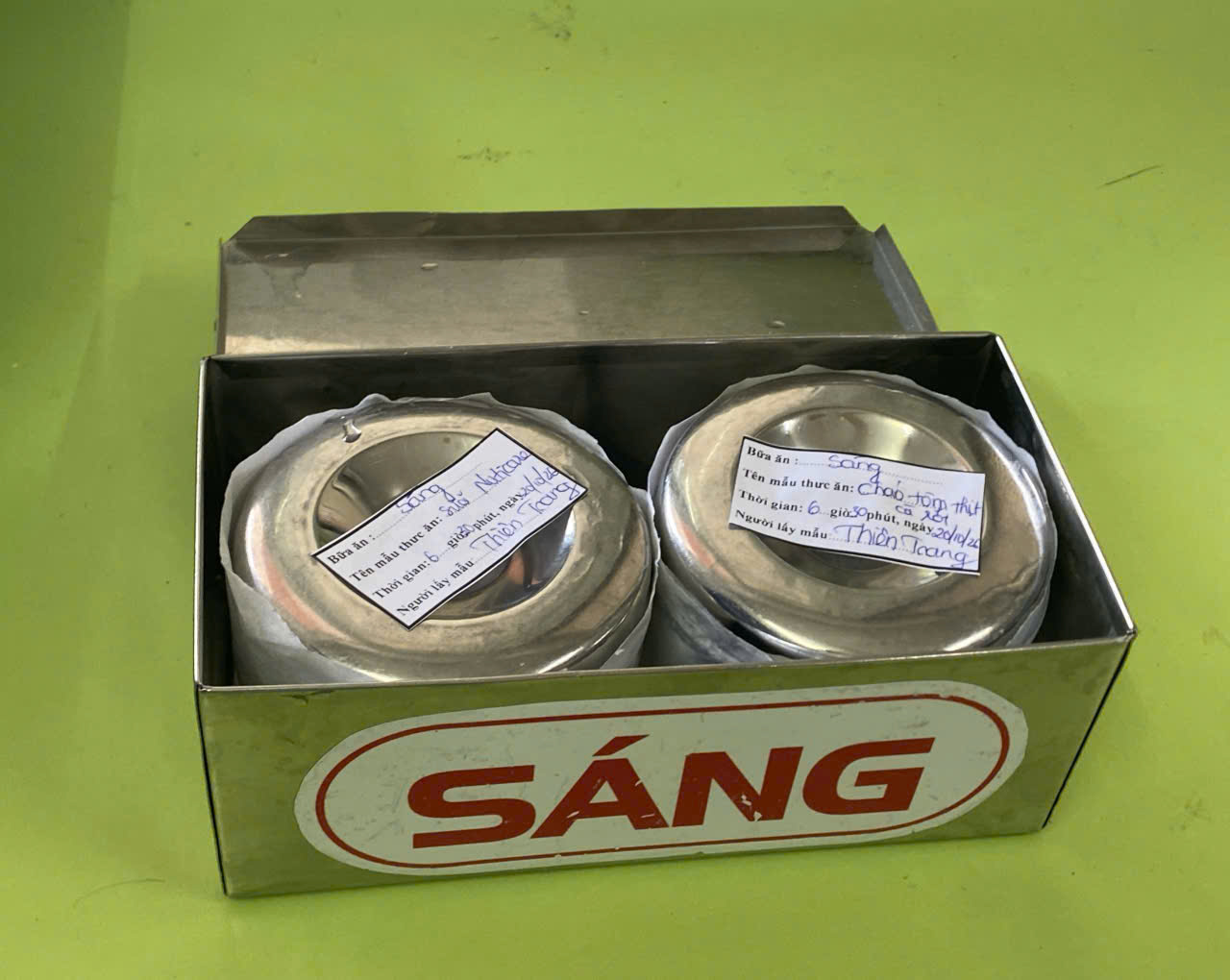 Preserved meal sample