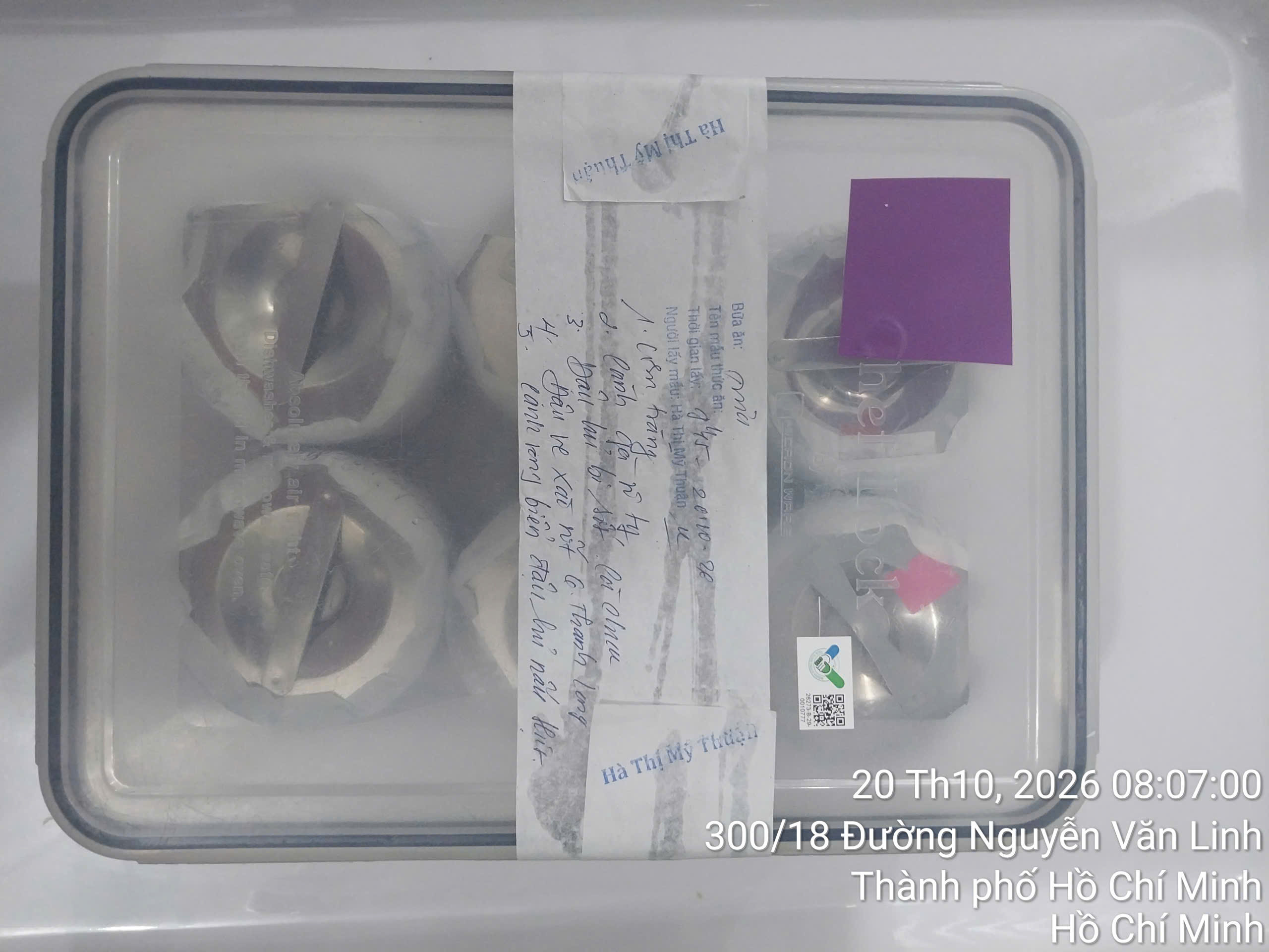 Preserved meal sample
