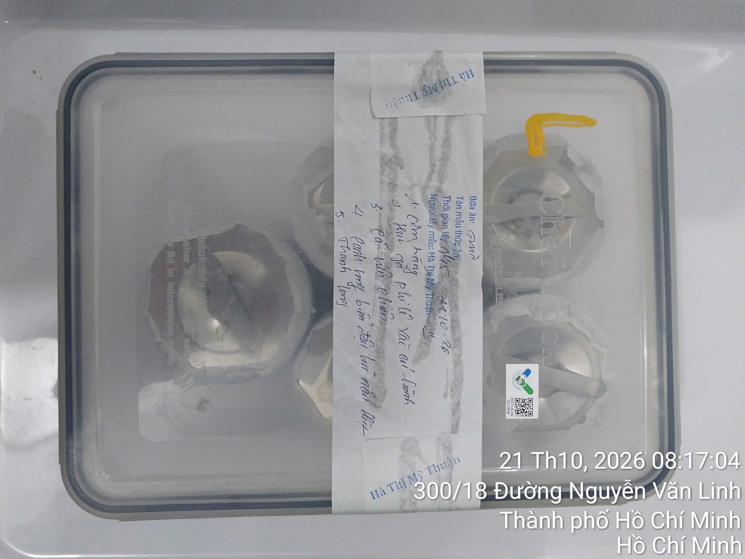 Preserved meal sample