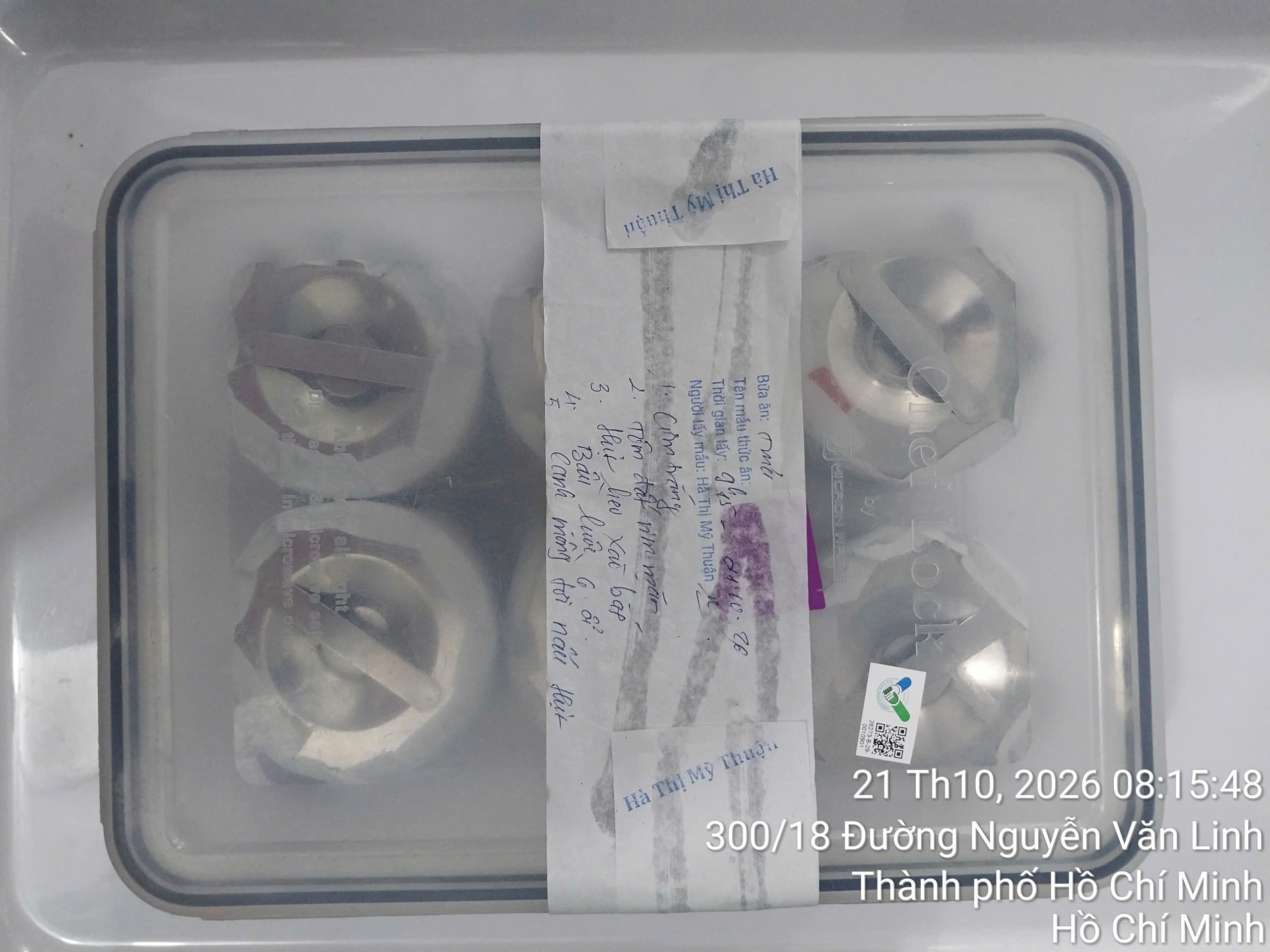 Preserved meal sample