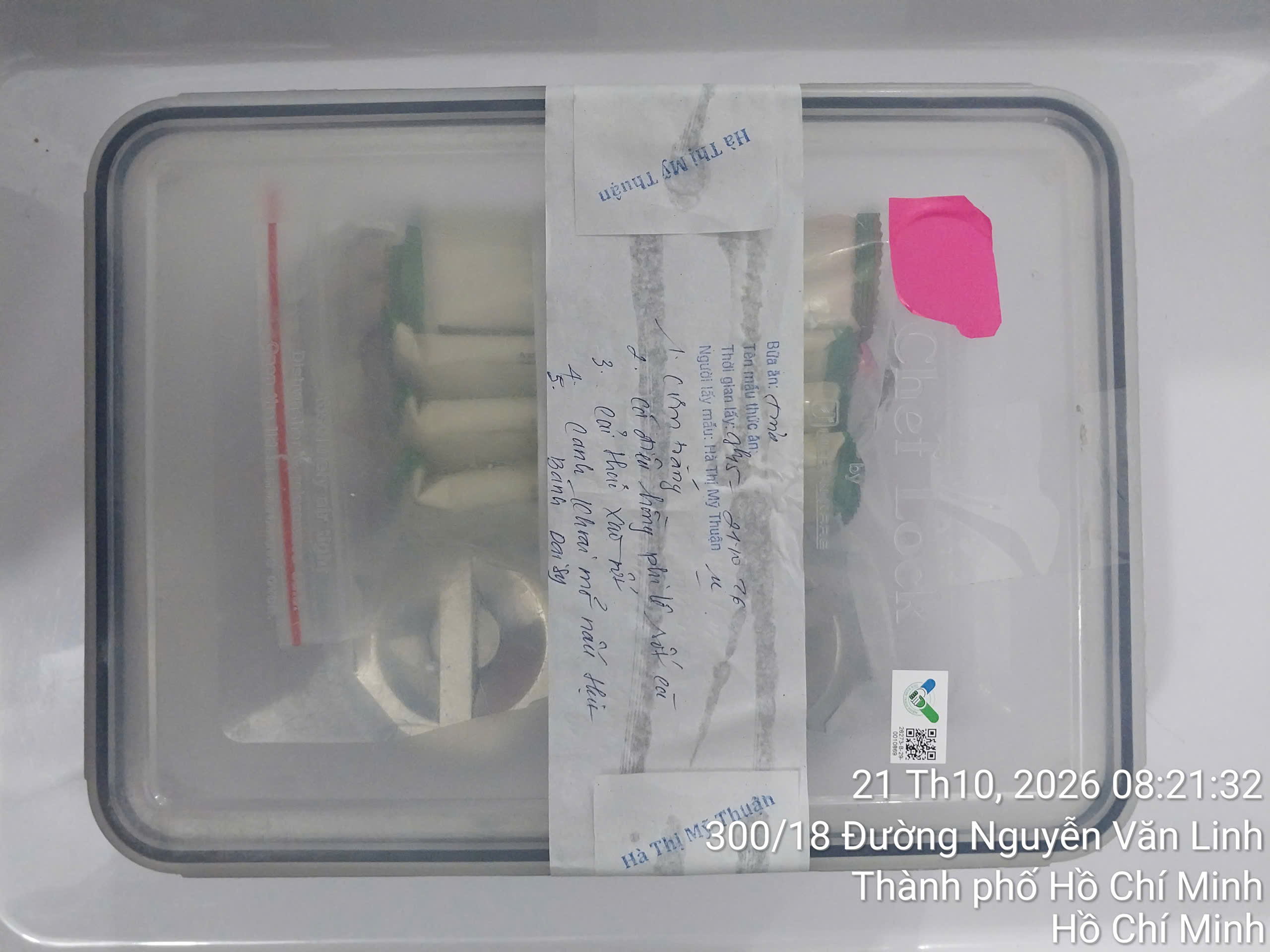 Preserved meal sample