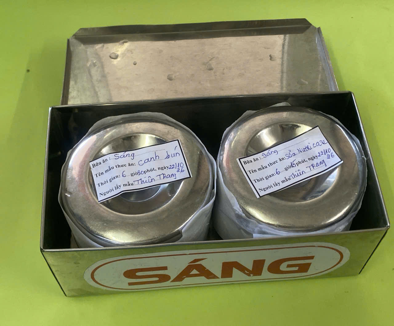 Preserved meal sample