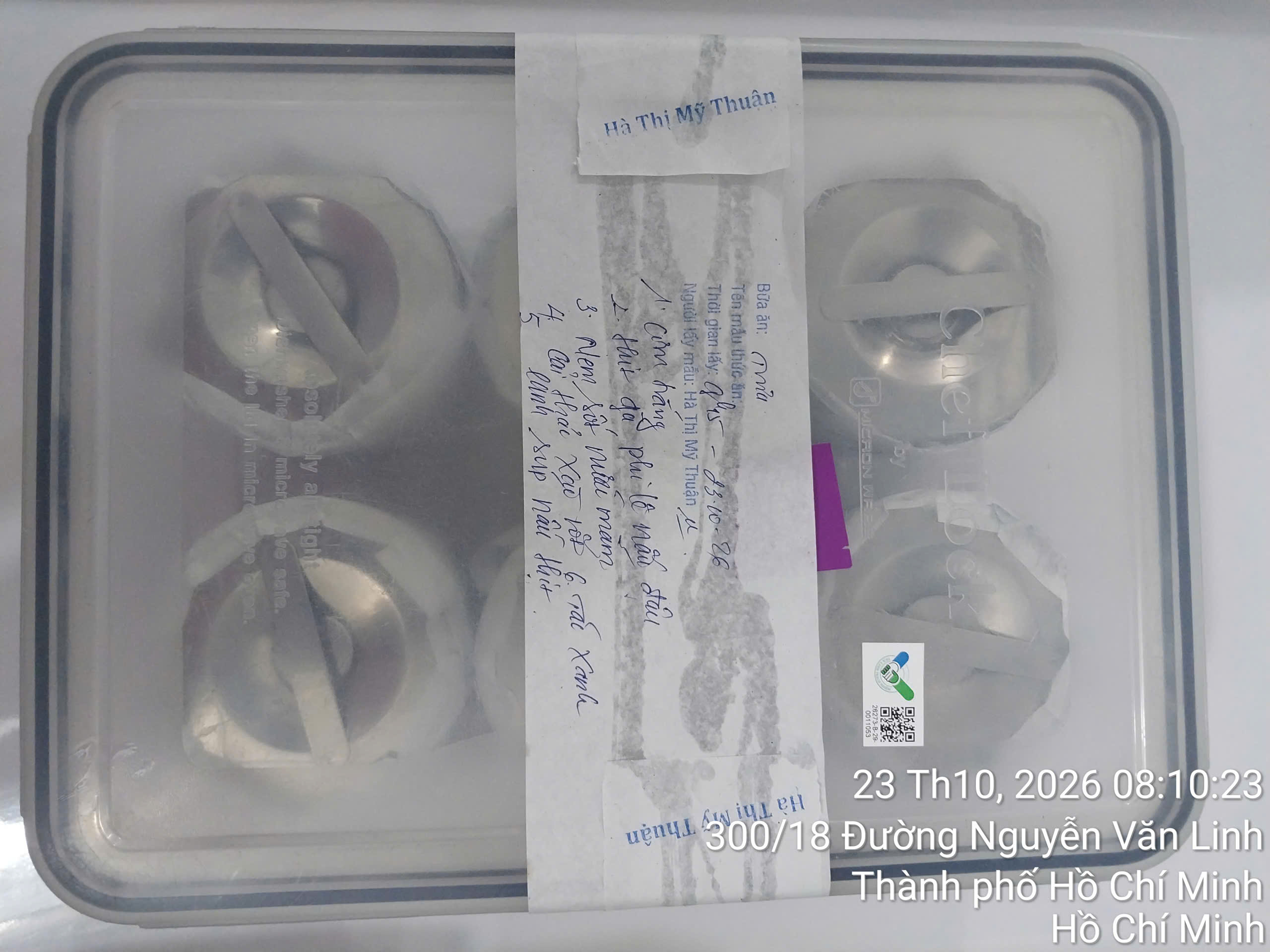Preserved meal sample