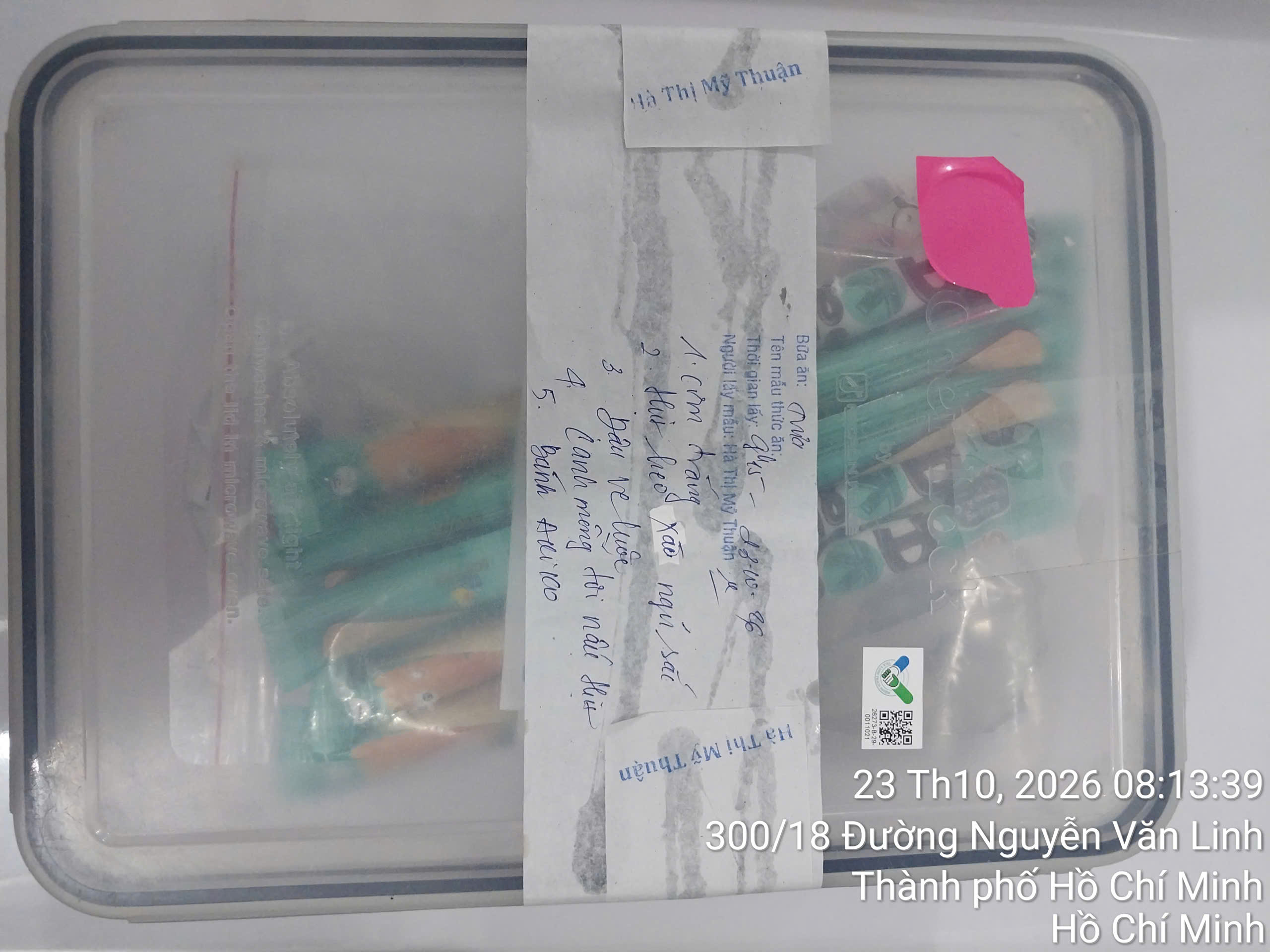 Preserved meal sample