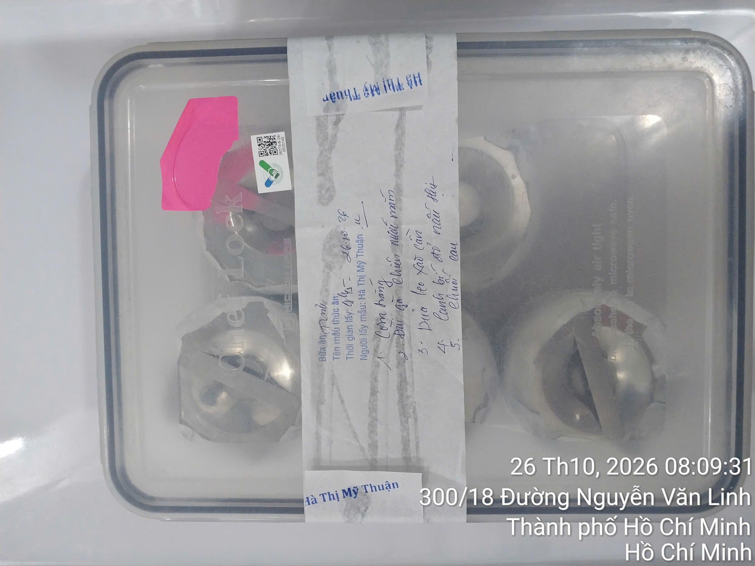 Preserved meal sample