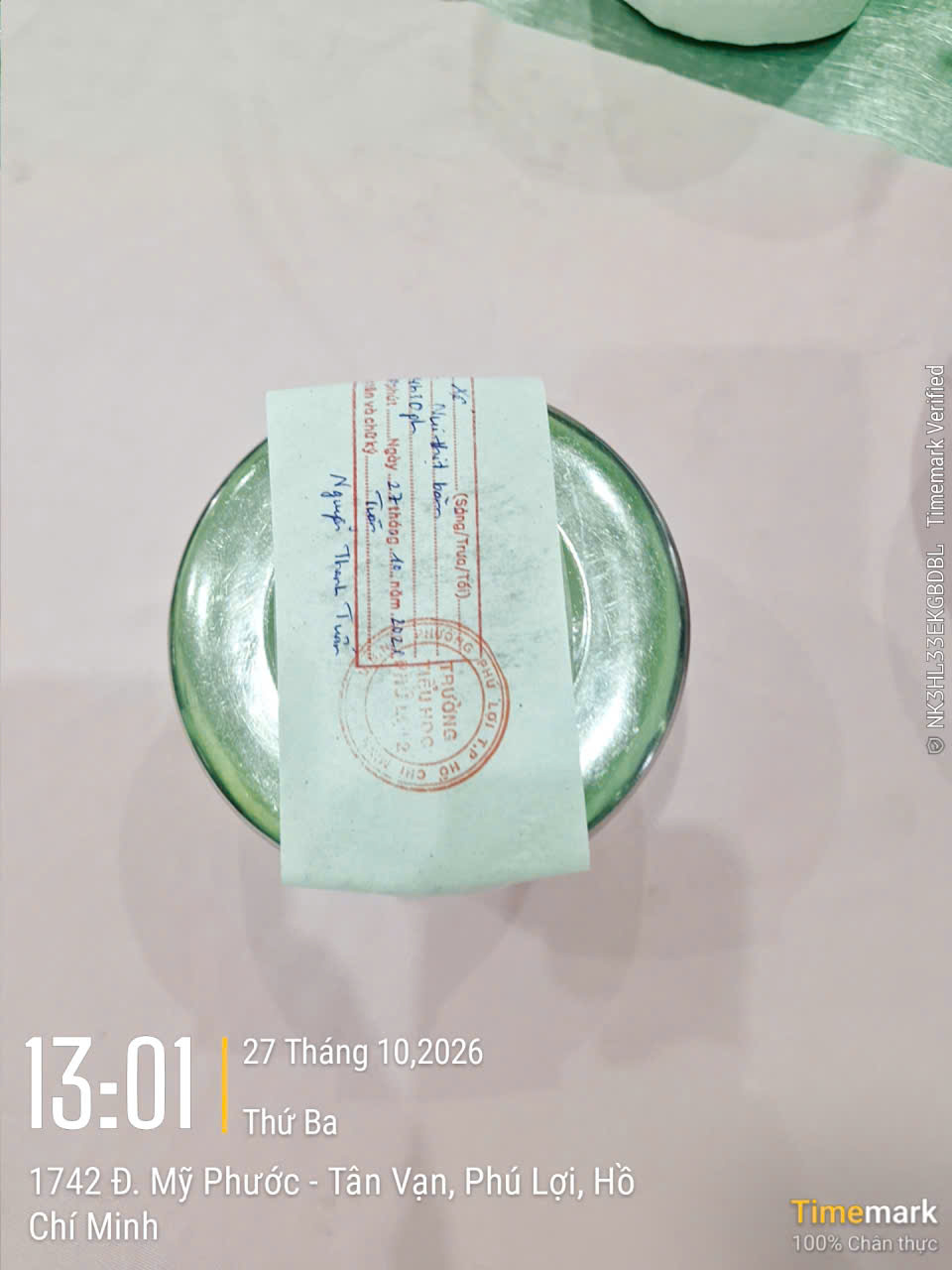 Preserved meal sample